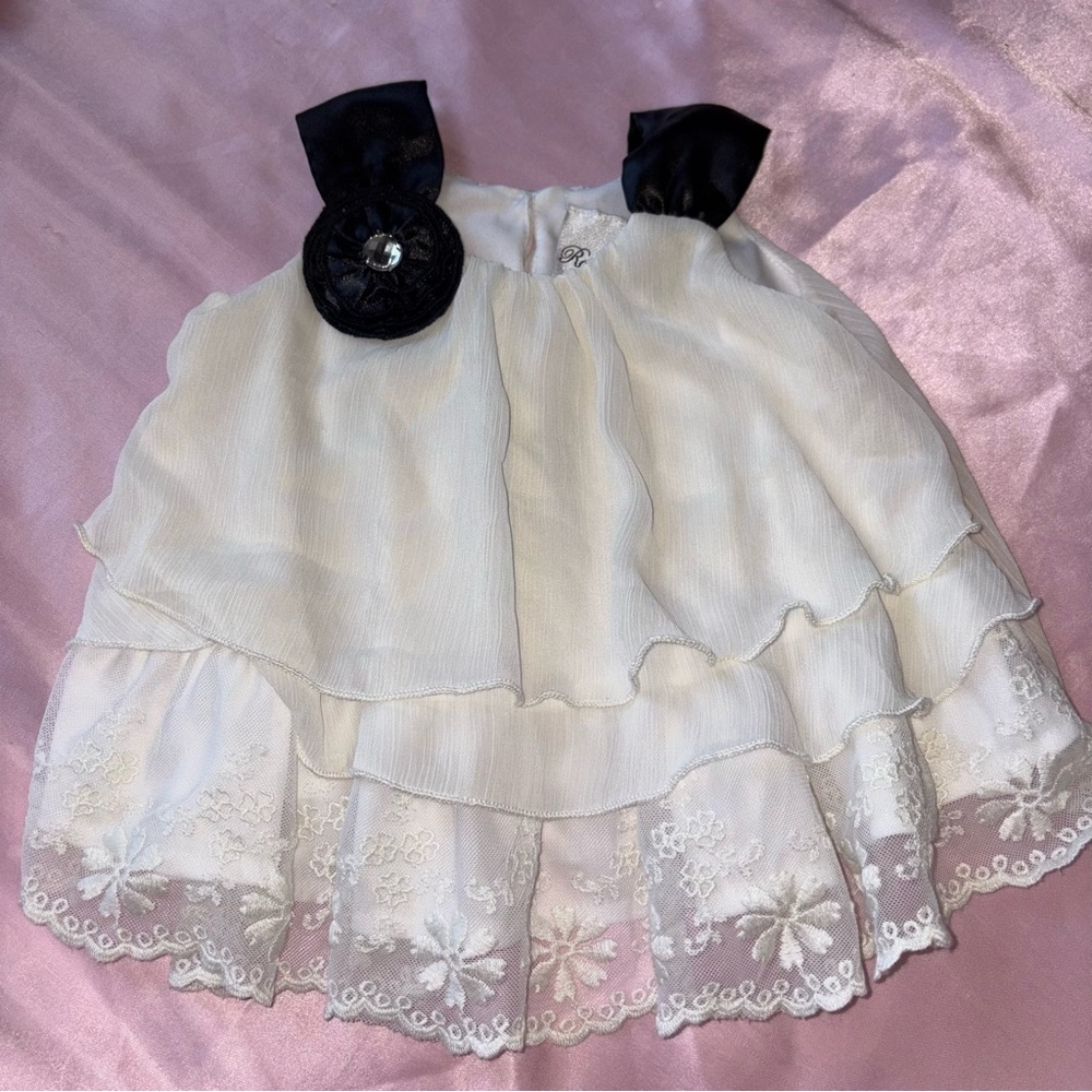 Rare Editions Black and White Baby Dress